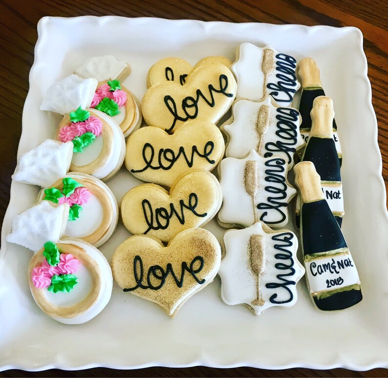 engagment sugar cookies bridal