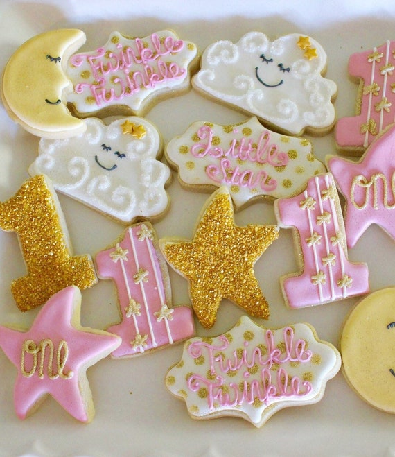 Twinkle Twinkle Little Star Cookies Birthday Cookies Baby Etsy