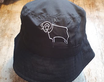 Embroidered Derby county bucket hat rams dcfc football festival summer