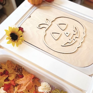 Jack-O-Lantern TROFAST dekselinzet | Sensorisch tafeldeksel | Halloween Trofast-inzetstuk | Flisat-tafel