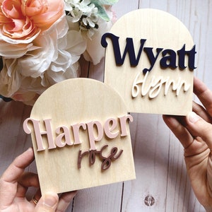 Baby Name Sign | Name Announcment | Mini Baby Name Sign | Hello my name is Sign | Fresh 48 Photo Prop