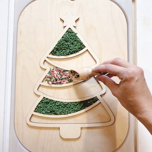 Christmas Tree TROFAST Lid Insert | Sensory Table Lid | Christmas Trofast Insert | Flisat Table
