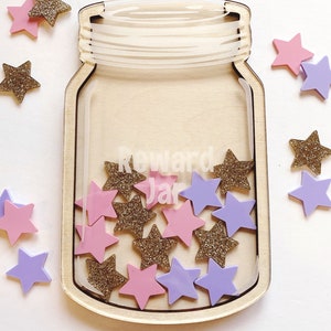 Tarro de recompensas / Tarro de recompensas con forma de estrella / Tarro de tareas / Tarro de recompensas para niños / Tarro de amabilidad