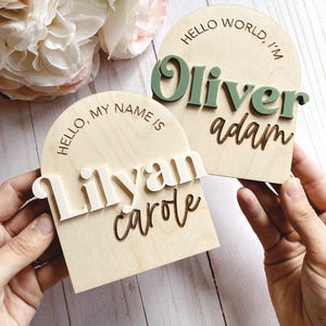 Baby Name Sign | Name Announcment | Mini Baby Name Sign | Hello my name is Sign | Fresh 48 Photo Prop