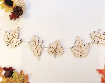 Fall Leaf Garland | DIY Garland | Fall Decorations | Fall Garland | Wood Banner