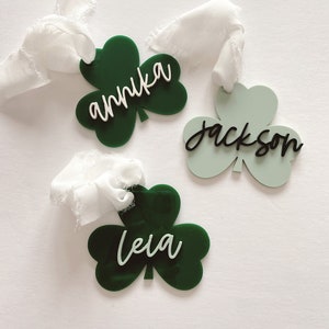 St Patrick's Day Name Tag | Clover Name Tag | Acrylic Name Tag | St. Patty's Gift Tag