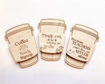 Tarjetero para profesor/Regalo para profesor/Tarjetero para regalo/Tarjeta de regalo para café