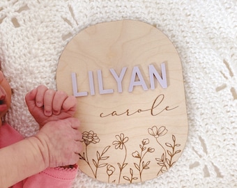 Baby Name Plaque | Baby Photo Prop | Newborn Photography | Photography Prop