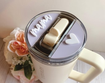 Custom Name Plate Topper for Stanley Quencher ProTour Tumbler | Personalized Tumbler Tag | Tumbler Lid Topper with Name | Tumbler Name Plate
