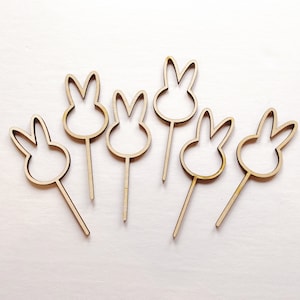 Bunny Cupcake Toppers | Easter Cupcake Toppers | Easter Decor | Easter Party Decor | Set of 6
