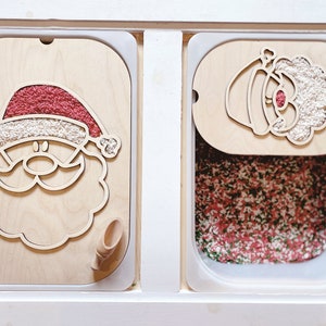 Santa TROFAST Lid Insert | Sensory Table Lid | Christmas Trofast Insert | Flisat Table