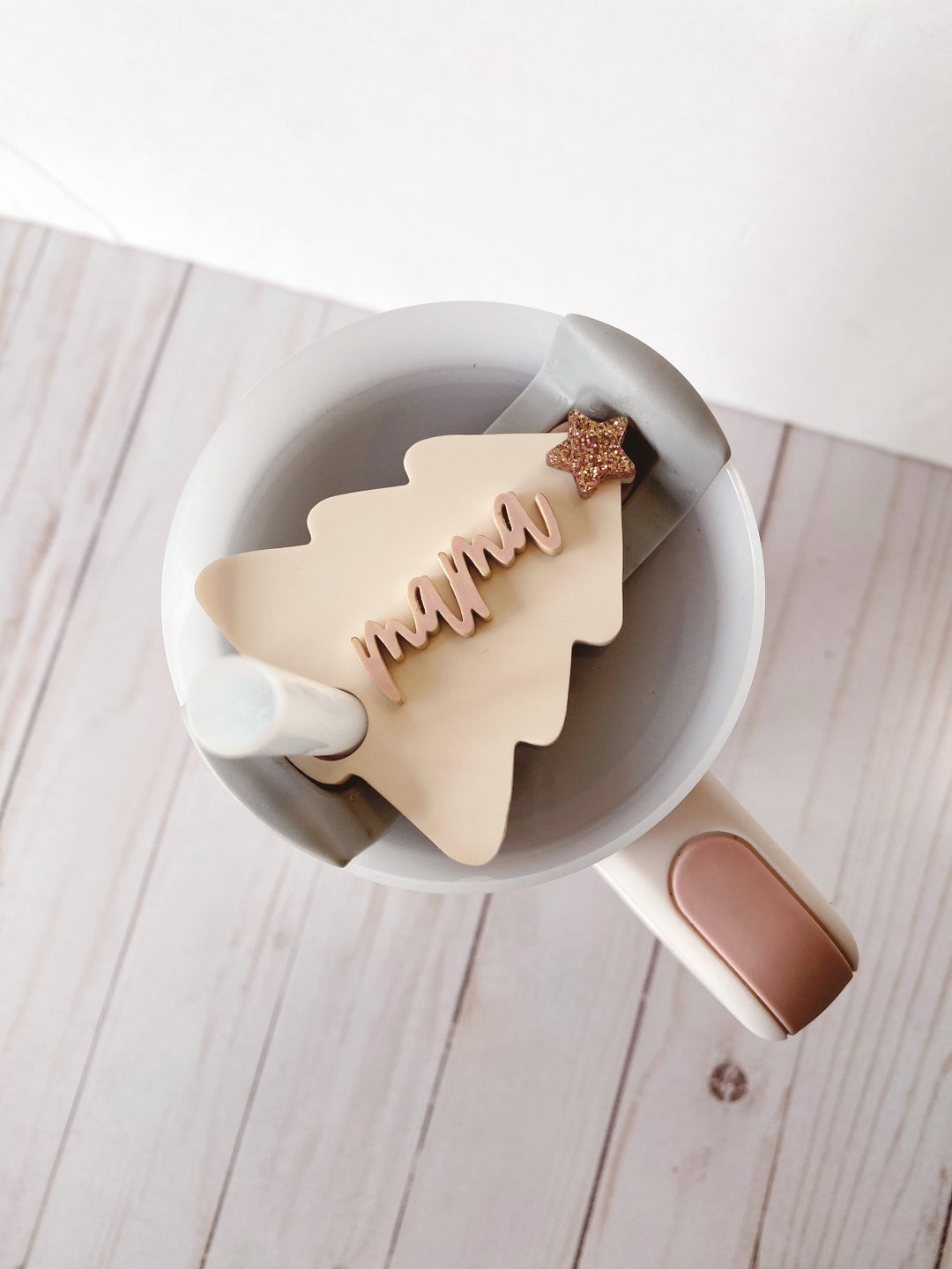 Tumbler Christmas Tree Name Plate H2.0 Name Plate Custom Tumbler Topper