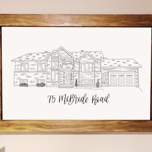 Custom Engraved House Portrait | House Portrait | Cottage Portrait
