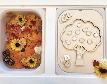 TROFAST Lid Insert | Flisat Insert | Apple Tree Counting Sensory Table Insert | Sensory Table Lid