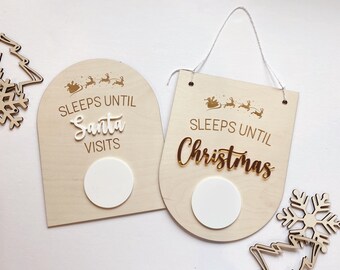 Christmas Countdown Dry Erase Sign | Sleeps Until Christmas Countdown | Christmas Sign | Sleeps Until Santa Sign