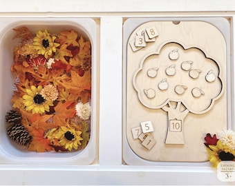 TROFAST Lid Insert | Flisat Insert | Apple Tree Counting Sensory Table Insert | Sensory Table Lid