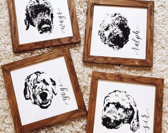 Custom Engraved Pet Portrait | Engraved Sign | Pet Portrait