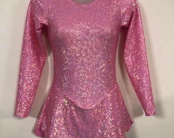 Figure Skating  Dress Girls size 10 Pink Printed