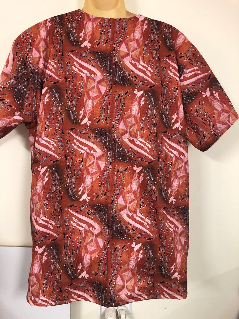 Nurse Scrub Top 2xlarge Aboriginal Theme Etsy