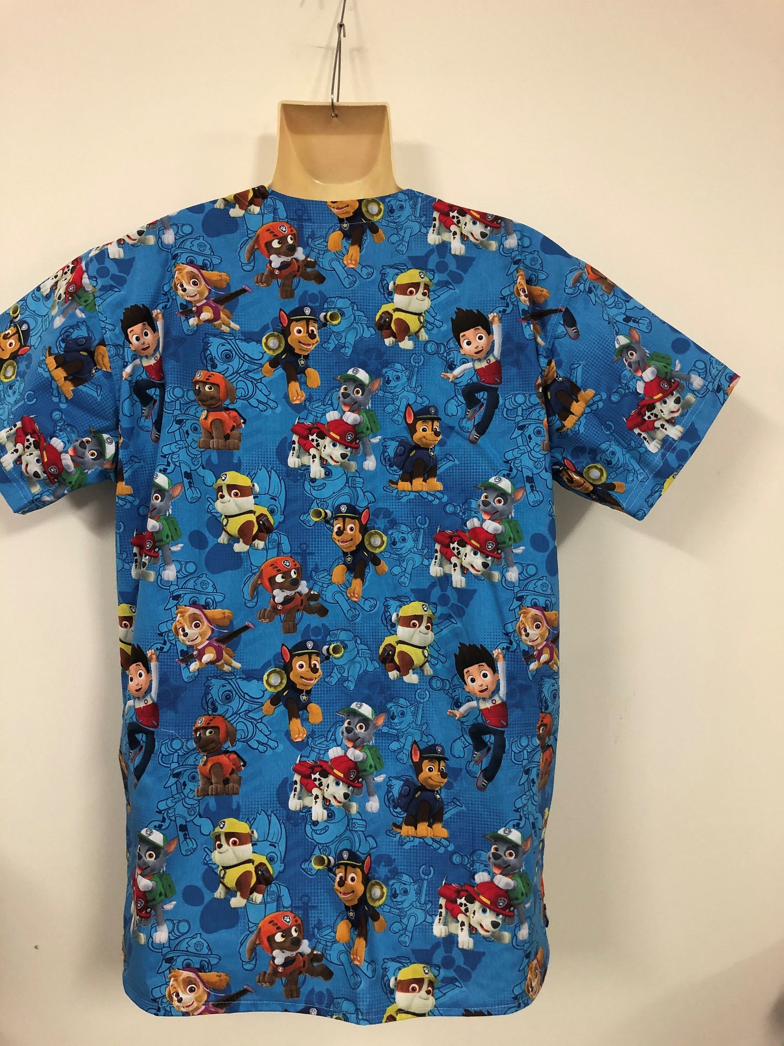 Nurse scrub top Ladies XLarge Paw Patrol theme | Etsy