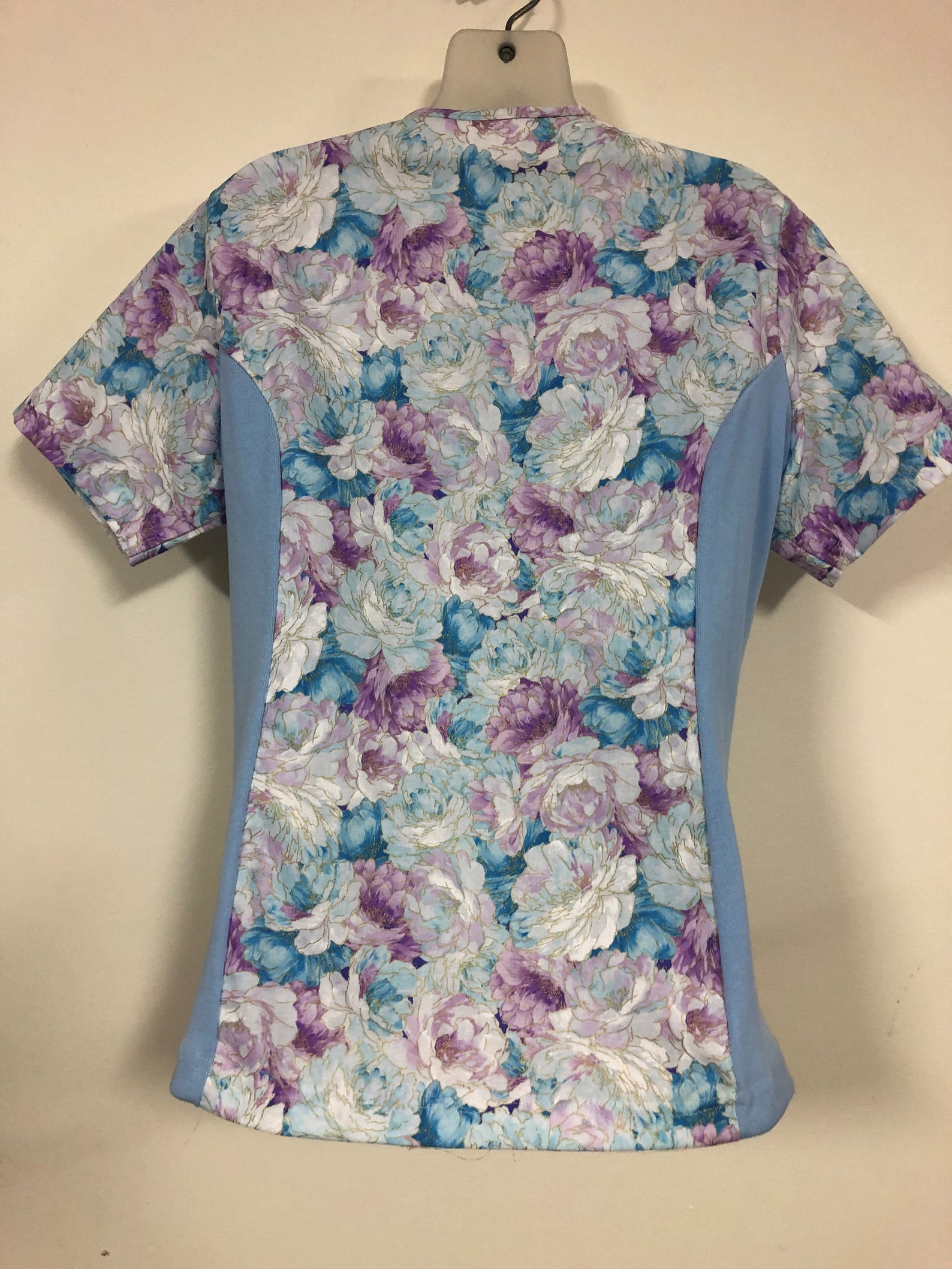 Nurse Scrub Top Size Ladies Small Mauve Floral Flex Theme - Etsy