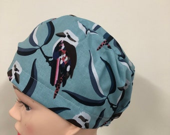 Nurse scrub hat Kookaburra theme