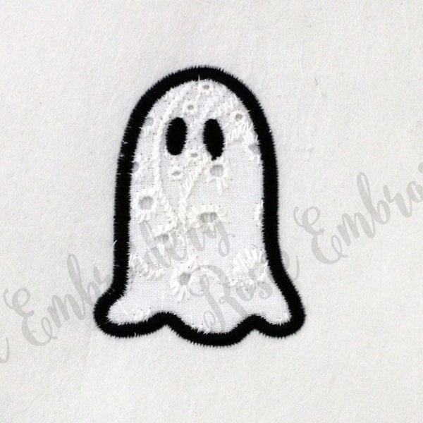 Applique Simple Cute Ghost Machine Embroidery Design Instant Download Digital Pattern - Halloween Spooky - RE2