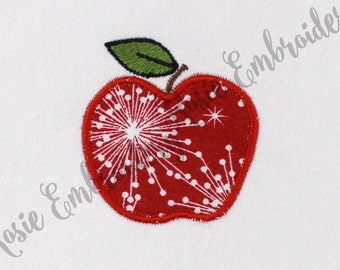 Applique Apple Machine Embroidery Design Instant Download Digital Pattern - RE2
