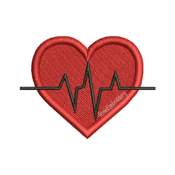 EKG Heart Beat Mini Machine Embroidery Design Instant Download Digital Vet Nurse Doctor Physicians Assistant PA RN Dr Physician - RE89