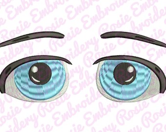 Cartoon Eyes Machine Embroidery Design Instant Download Digital Pattern - Doll Character Eyes - Halloween - RE76