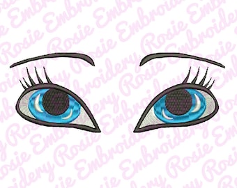 Cartoon Eyes Machine Embroidery Design Instant Download Digital Pattern - Doll Character Eyes - Halloween - RE75