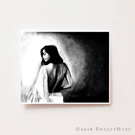 Unique Wall Art Mystique Fine Art Giclee Print Nude Drawing Wall Art Indian Woman Bedroom Wall Decor Woman Drawing Woman Painting