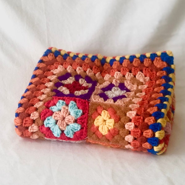 vintage colorful afghan lap blanket