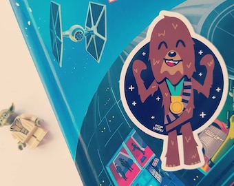 Chewie obtiene su medalla / Chewbacca Star Wars vinilo pegatina