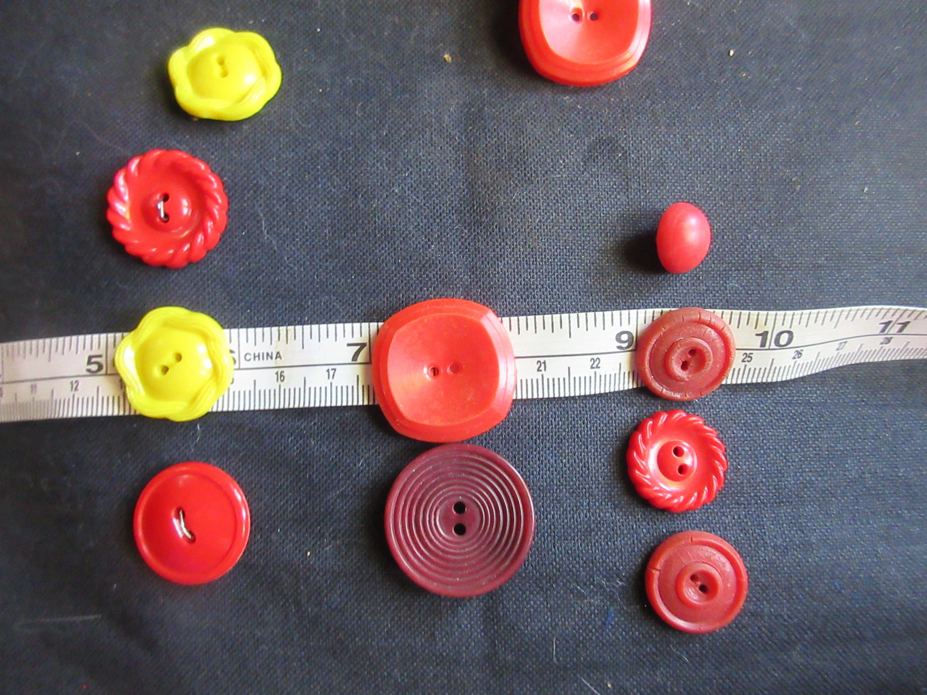 1830's, 40's 50's Red Buttons, Yellow Buttons, True Vintage, Some
