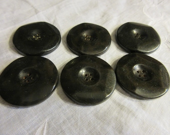 6 large celluloid tight top buttons, matching set, art deco, one and three quarter inches, great condition, sewing, crafts, mixed media