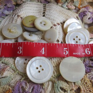 20 plus mother pf pearl buttons, 1800's to 1960's various sizes, medium to large, shank and sew through image 5