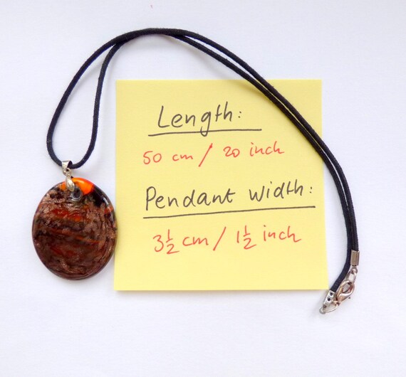 xx Glass Pendant Necklace, Elegant Oval Pendant, … - image 2