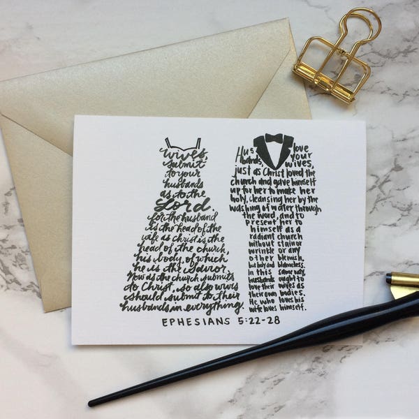 Ephesians 5:22-28 | Husbands & Wives | Love | Engagement | Wedding | Anniversary | Christian Greeting Card