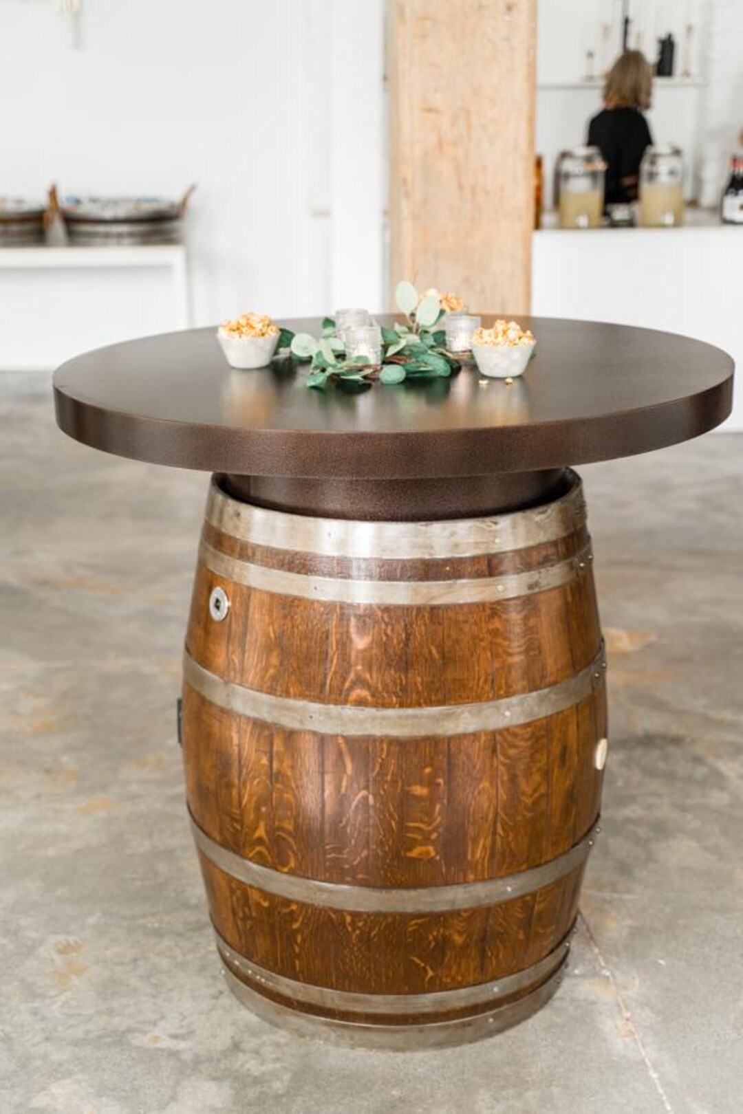 Wooden Wine Barrel Reclaimed Wood Bistro Table Etsy — free download