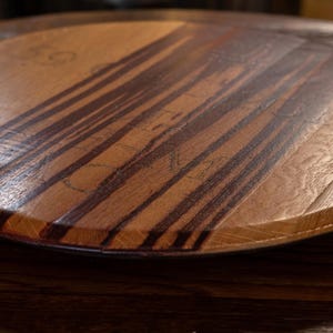 Custom Wooden Lazy Susan Monogram Oak Barrel Hand Crafted and ...