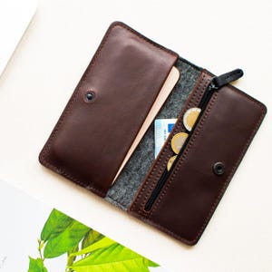 Funda tipo billetera para iPhone 16 Pro, funda para iPhone 16 Pro Max, funda para iPhone con billetera, funda tipo billetera de cuero para iPhone 16 // SEVEN