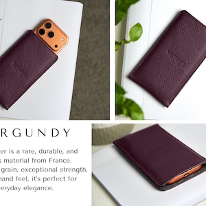 Galaxy S26 Case, Samsung Galaxy S26 Ultra Sleeve: Galaxy Z Fold 8 case, Full Grain leather, Wool Felt interior, Personalization image 8
