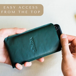 Galaxy S26 Case, Samsung Galaxy S26 Ultra Sleeve: Galaxy Z Fold 8 case, Full Grain leather, Wool Felt interior, Personalization image 3