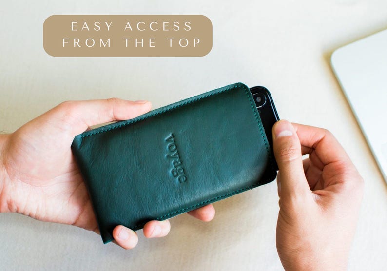 Galaxy S26 Case, Samsung Galaxy S26 Ultra Sleeve: Galaxy Z Fold 8 case, Full Grain leather, Wool Felt interior, Personalization image 3