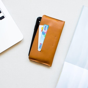 Pixel 9 Pro Lederhülle & Pixel 9 Ledertasche, Pixel 9 Pro XL Sleeve, Google Pixel 9 Pouch, Google Pixel 9 Lederhülle mit Tasche // SLIM