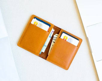 Leather minimalist wallet, pocket wallet, slim card holder, slim wallet, leather card case, leather wallet  // STAFF