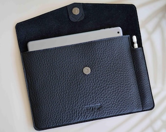 Leather iPad Pro 11 Case with Pencil Holder, iPad 13 inch Magic Keyboard, Personalization, Merino felt lining