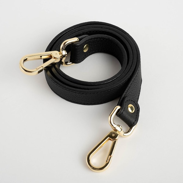 Bandoulière en cuir de luxe, bandoulière en cuir, bandoulière pour sac à main, lanière en cuir noir, bandoulière en cuir pour sac à main, bandoulière en cuir personnalisée