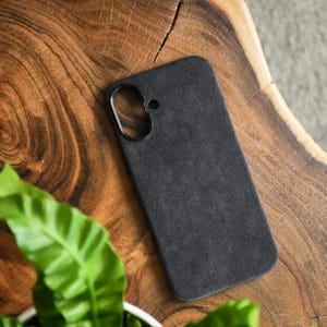Alcantara iPhone 16-hoesje, iPhone 16+ hoesje alcantara, alcantara iPhone-hoesje, iPhone 16 alcantara-hoesje gepersonaliseerd // RAST
